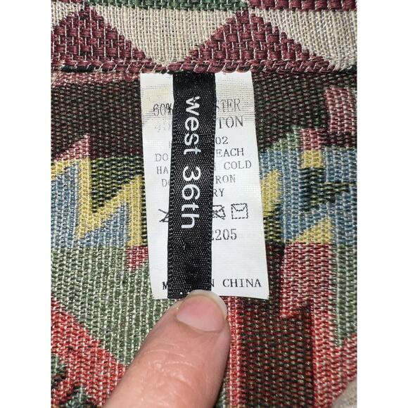 Aztec Vest Women’s Size Small Southwestern Tapestry West 36th Diagonal Zip Rodeo - Picture 12 of 13